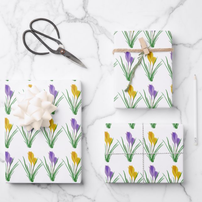 Crocus Wrapping Paper Sheets (Front)