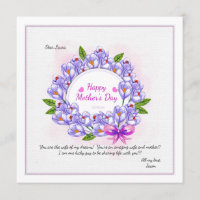 Crocus Wreath Mother's Day Photo Card