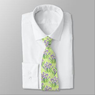 Crocuses on light green tie