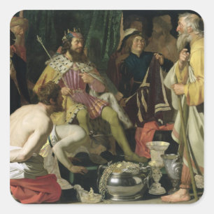 Croesus and Solon, 1624 Square Sticker