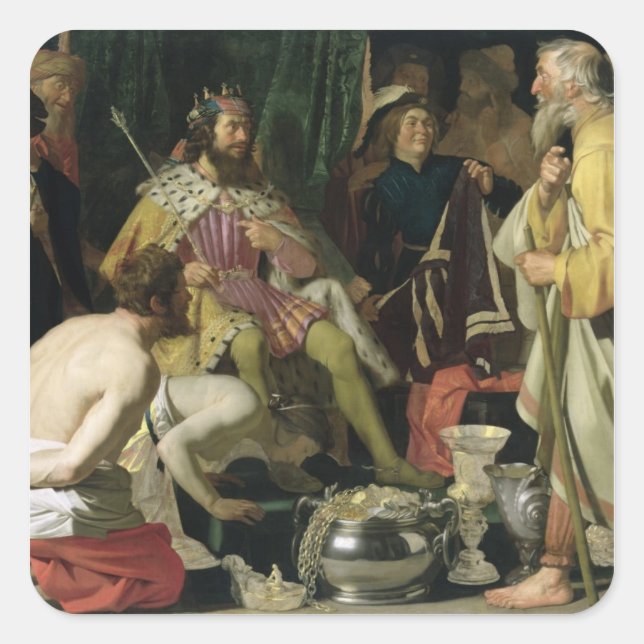 Croesus and Solon, 1624 Square Sticker (Front)