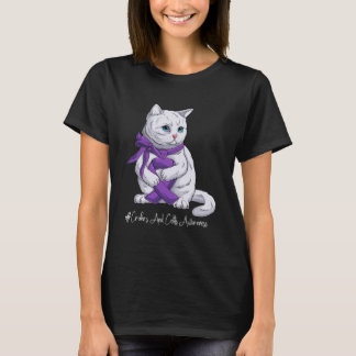 Crohn s And Colitis Awareness Month Purple Ribbon T-Shirt