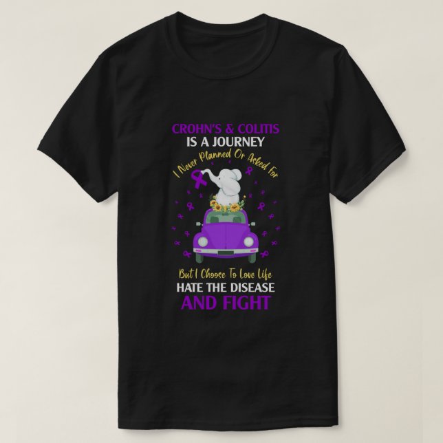 Crohn's And Colitis Awareness Is A Journey T-Shirt (Design Front)