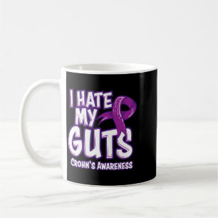 Crohns Awareness Gift Funny Hate Guts Purple Coffee Mug