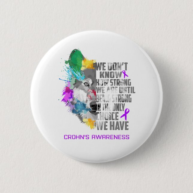 Crohn's Awareness Ribbon Support Gifts 6 Cm Round Badge (Front)