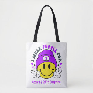 Crohn's & Colitis Awareness Ribbon Support Gifts Tote Bag