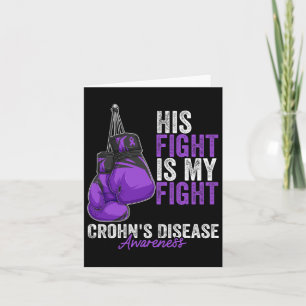 Crohn's Disease Awareness Month Boxing Gloves Purp Card