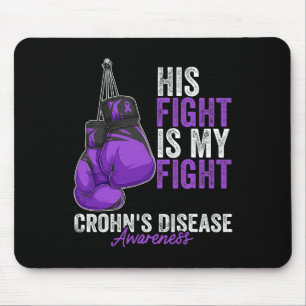 Crohn's Disease Awareness Month Boxing Gloves Purp Mouse Pad
