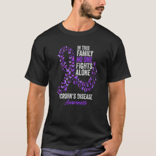 Crohn's Disease Awareness Month Butterflies Purple T-Shirt