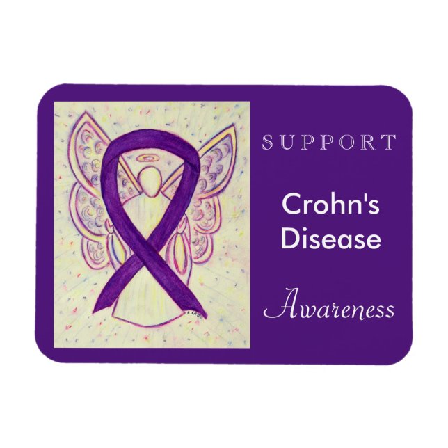 Crohn's Disease Awareness Ribbon Angel Magnet (Horizontal)