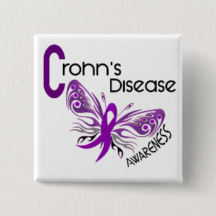Crohn's Disease BUTTERFLY 3 15 Cm Square Badge