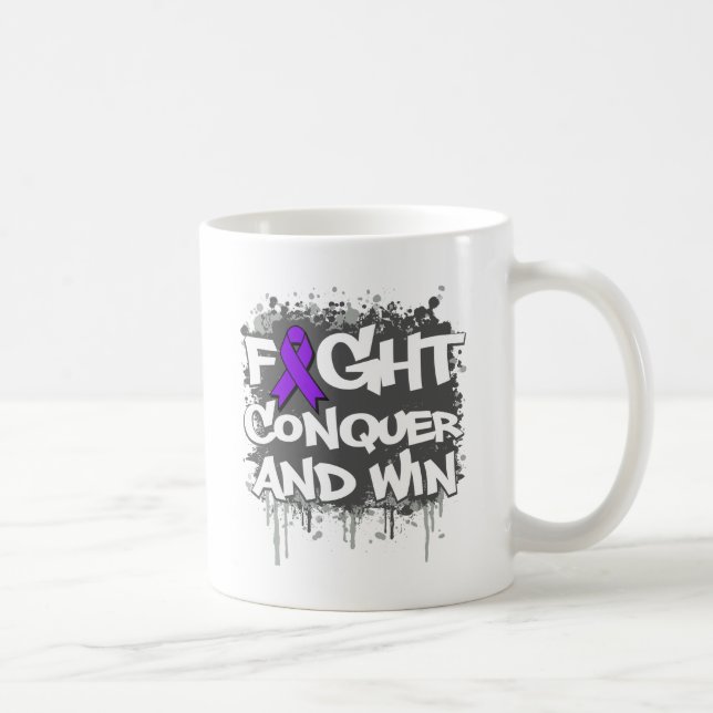 Crohn's Disease Fight Conquer and Win Coffee Mug (Right)