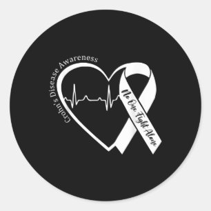 Crohns Disease Heart Support Purple Ribbon Crohns Classic Round Sticker