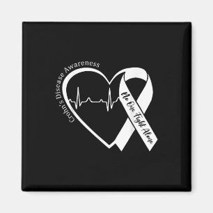 Crohns Disease Heart Support Purple Ribbon Crohns  Magnet