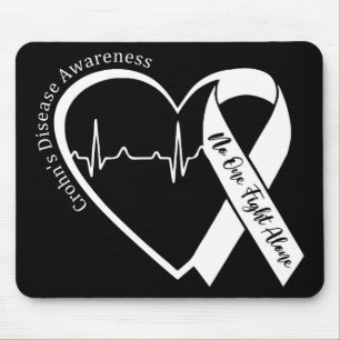 Crohns Disease Heart Support Purple Ribbon Crohn's Mouse Pad