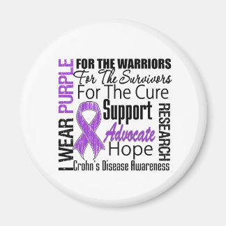 Crohn's Disease I Wear Purple Ribbon Magnet