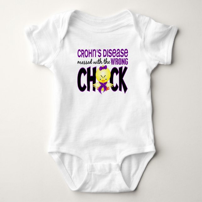 Crohn's Disease Messed With The Wrong Chick T-Shirt (Front)