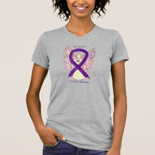 Crohn's Disease Purple Awareness Ribbon Shirt