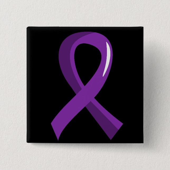 Crohn's Disease Purple Ribbon 3 15 Cm Square Badge (Front)