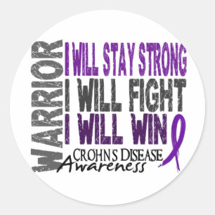 Crohn's Disease Warrior Classic Round Sticker
