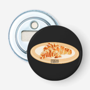 Croissant cartoon illustration bottle opener