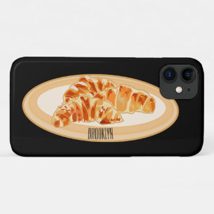 Croissant cartoon illustration  iPhone 11 case