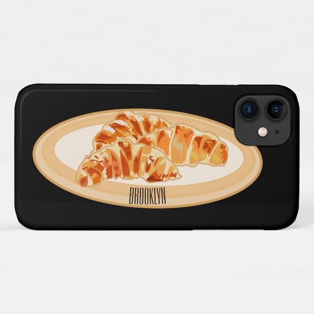 Croissant cartoon illustration  Case-Mate iPhone case (Back (Horizontal))