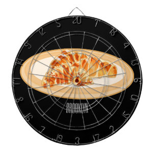 Croissant cartoon illustration  dartboard