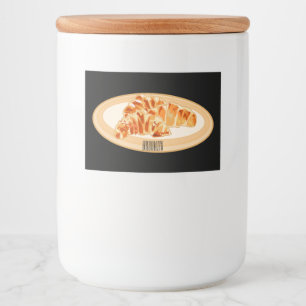 Croissant cartoon illustration food label