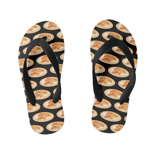 Croissant cartoon illustration kid's thongs (Footbed)