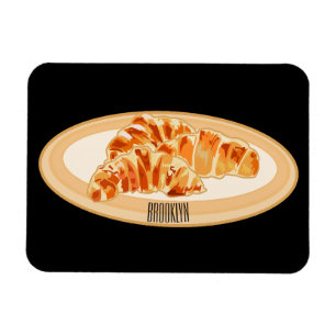 Croissant cartoon illustration  magnet
