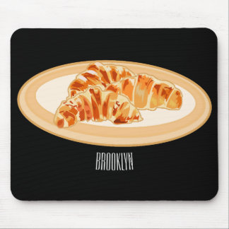 Croissant cartoon illustration  mouse pad
