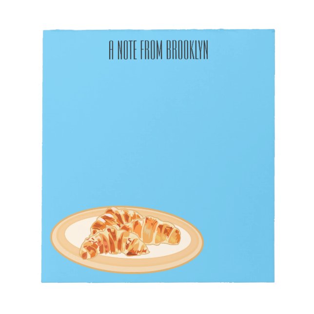 Croissant cartoon illustration notepad (Front)