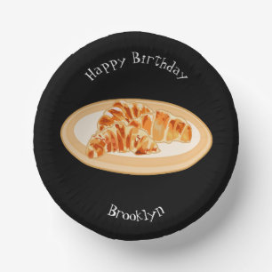 Croissant cartoon illustration paper plate