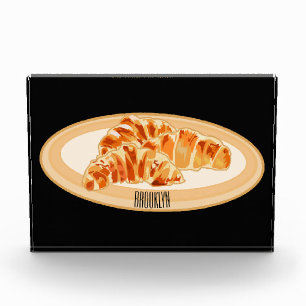 Croissant cartoon illustration photo block