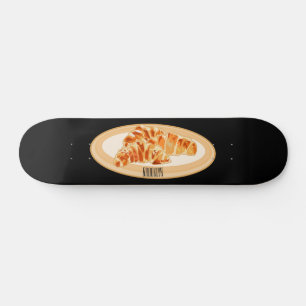 Croissant cartoon illustration  skateboard