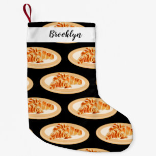 Croissant cartoon illustration small christmas stocking