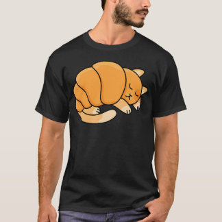 Croissant Cat Cute Pastry Animal Pun Art Fun Cosy T-Shirt