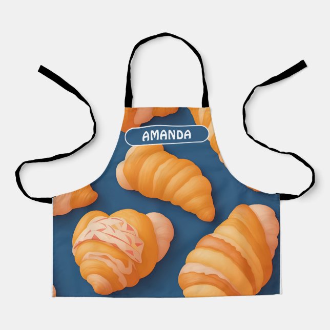 Croissant Geometric Colourful Personalised Pattern Apron (Front)