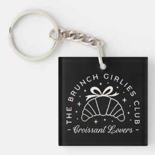 Croissant pastries lover brunch girlies club key ring