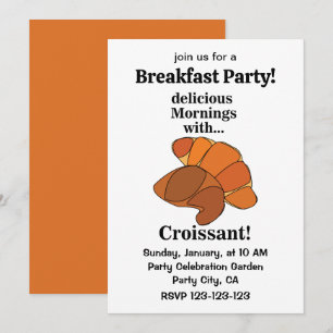Croissant Pastry Breakfast Party Invitation