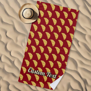 Croissant Pattern Beach Towel