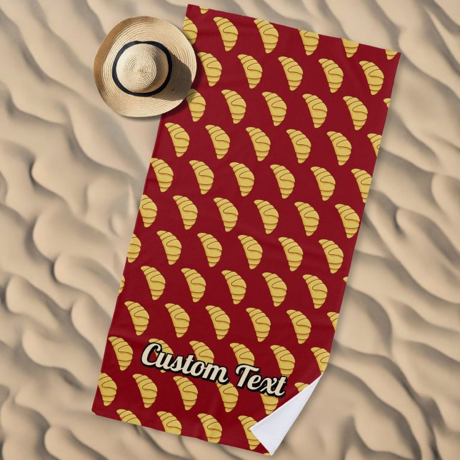 Croissant Pattern Beach Towel (Creator Uploaded)