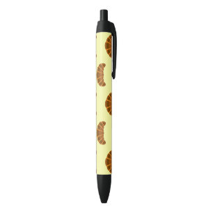 Croissant Pattern French Bakery Cute Food Lover Black Ink Pen