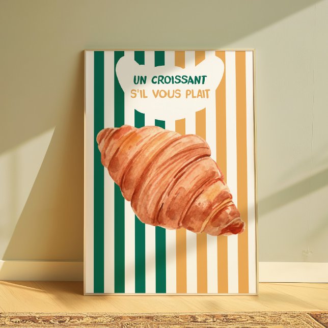 Croissant Poster French Bakery Kitchen Wall Art (Creator Uploaded)
