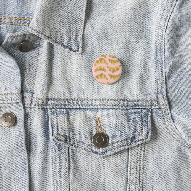Croissant Rose 3 Cm Round Badge (In Situ)