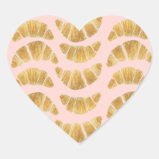 Croissant Rose Watercolour Heart Sticker
