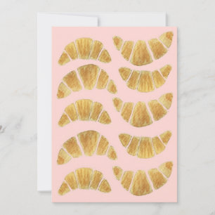 Croissant Rose Watercolour Invitation