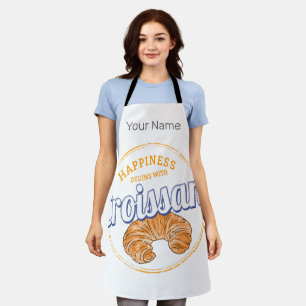 Croissant Snack Vintage France Retro Breakfast Apron