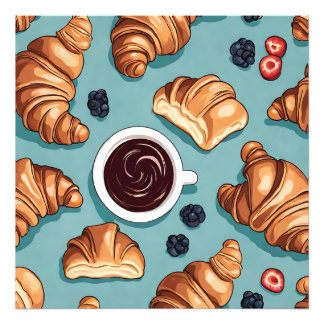 Croissants and coffee ... photo print